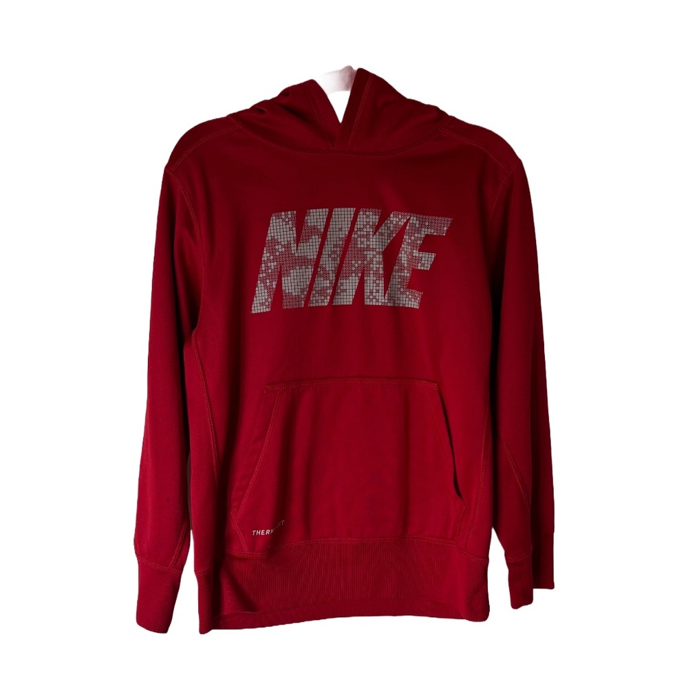 Nike Therma-Fit Red Hoodie Boys Size Small EUC